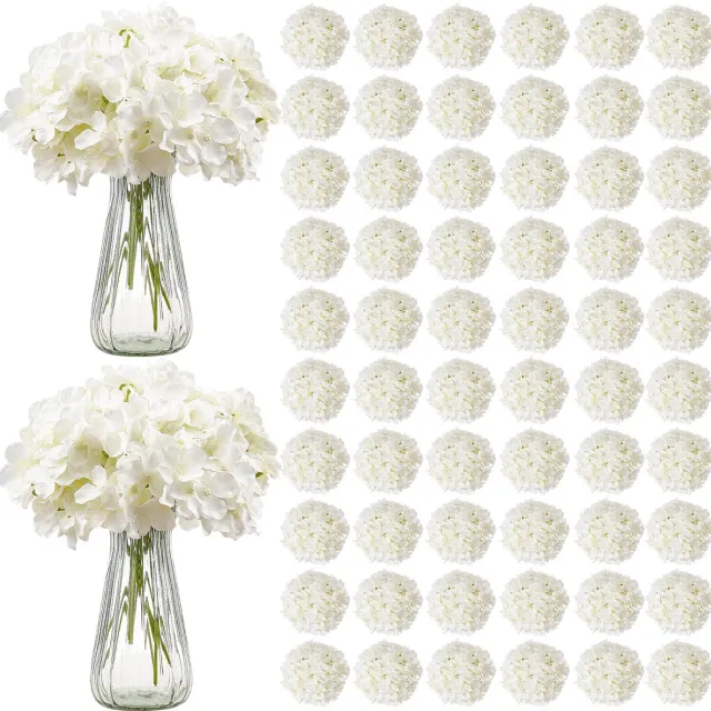Vevor 205x Kunsthortensia's van Zijde 25 Cm Kunstbloemen Boeket Wit