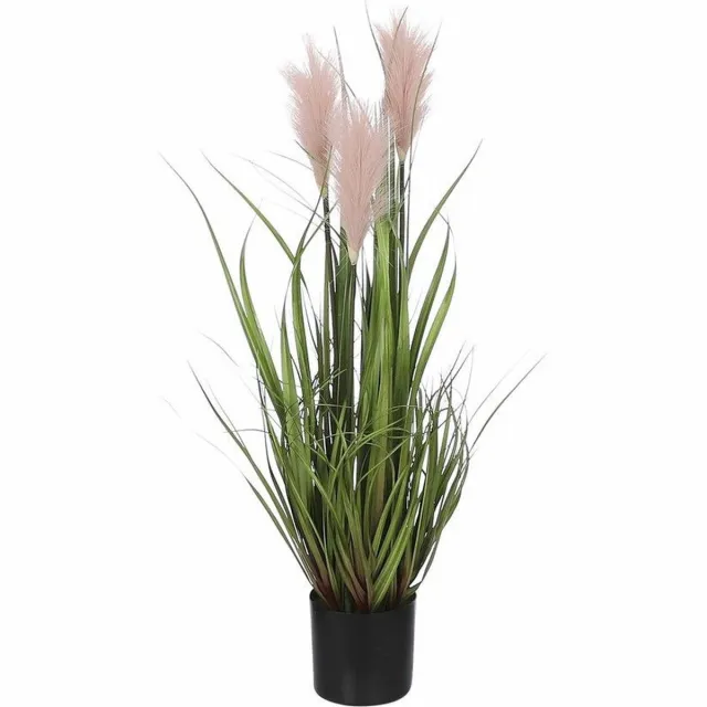 Mica Decorations Kunstplant - siergras pluim - groen/roze - H80 x D35 cm
