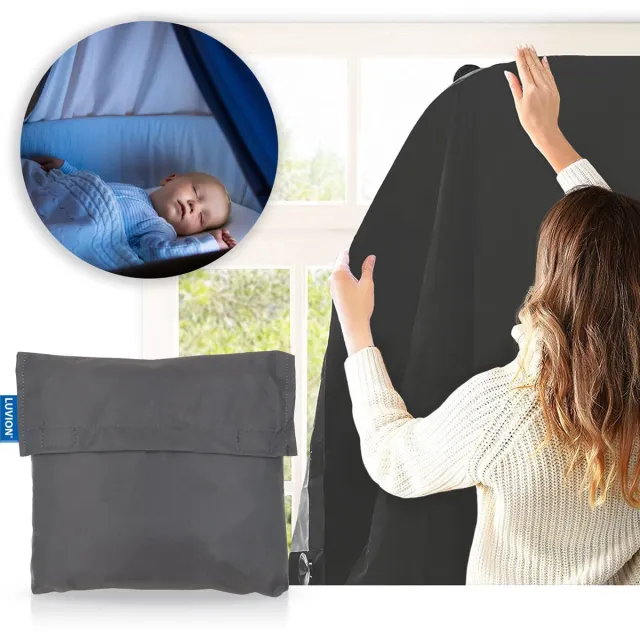 Luvion Portable Blackout Curtain - Grey - Verduisteringsgordijn met zuignappen - Gordijn geschikt voor alle ramen tot maximaal 130x200cm