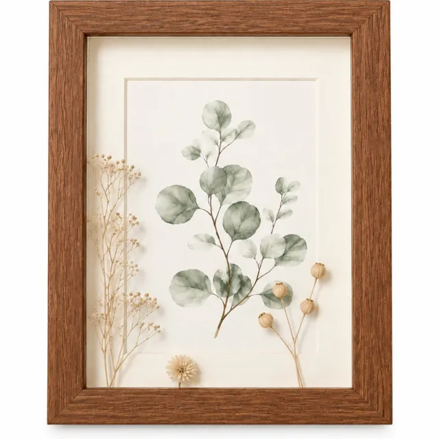 SWGOTA MDF-fotolijst in walnootkleur, 30 x 40 cm, met 2 cm holle ruimte, glas en afbeelding Walnootbruin