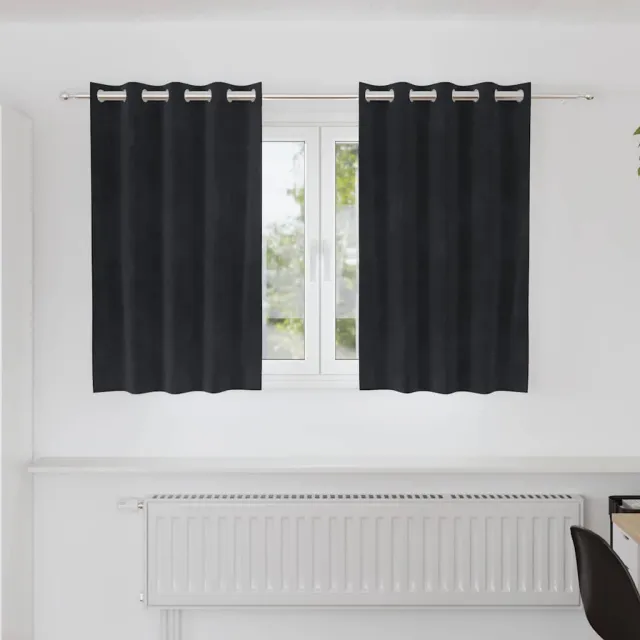 vidaXL Gordijnen 2 st Zwart 140 x 140 cm fluweel