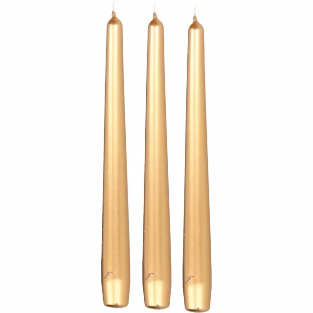 Enlightening Candles Dinerkaarsen - 24x stuks - metallic goud - 8 branduren - 25 cm - kandelaar kaarsen - sfeerkaarsen Goudkleurig