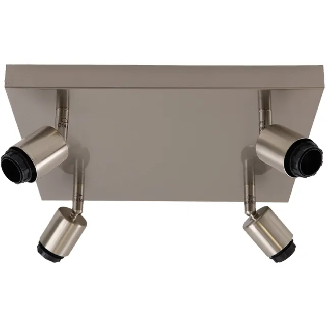 Olucia Aluminium plafondfitting zilver, Rika - Vorm: Vierkant