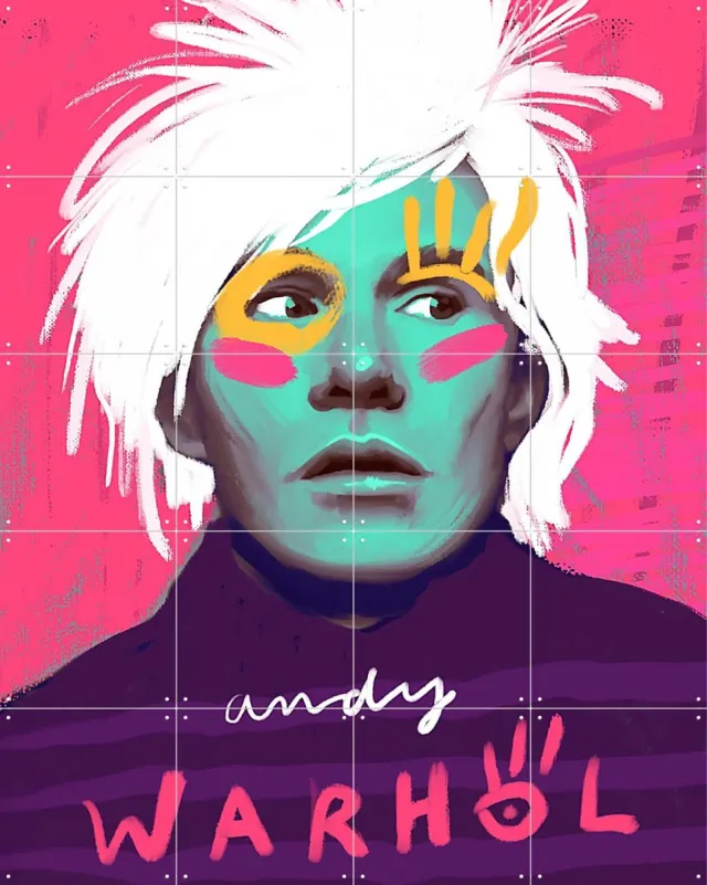 IXXI Creative Andy, Pop-art by Tadej - 80 x 100 cm - Grote wanddecoratie en posters - Speels, Illustraties, Digitale Kunst, Pop art, Kleurrijk Roze