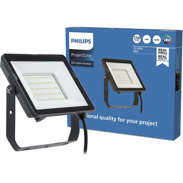 Philips ProjectLine schijnwerper - 30 W - Warmwit licht Zwart