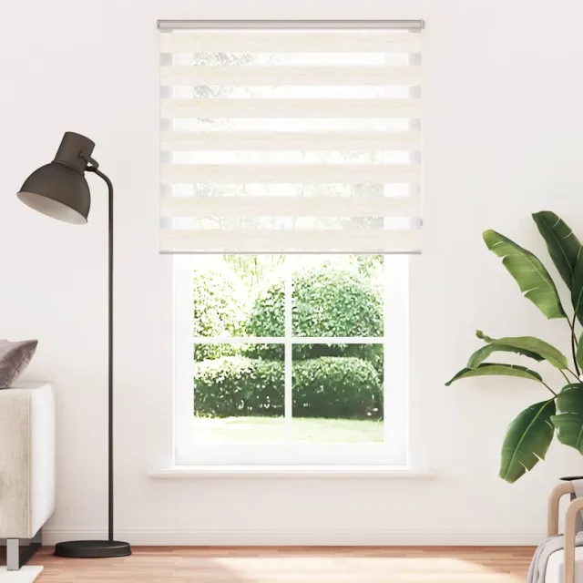 vidaXL Zebra rolgordijn 120x230 cm stofbreedte 115,9 cm marmerbeige