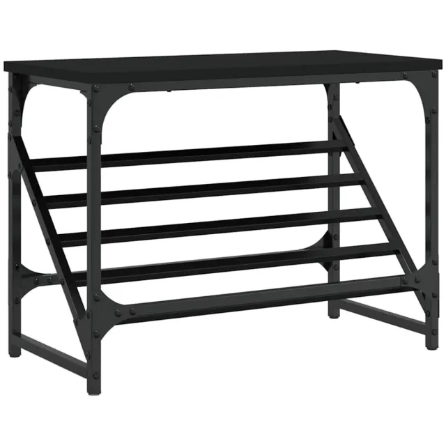 vidaXL Schoenenrek - 60x30x45 - cm - bewerkt - hout - zwart