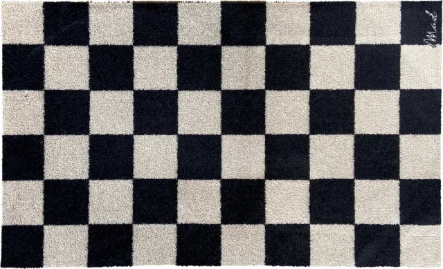 Mad About Mats Brook - deurmat - droogloop/touch - wasbaar - 67x110 Zwart