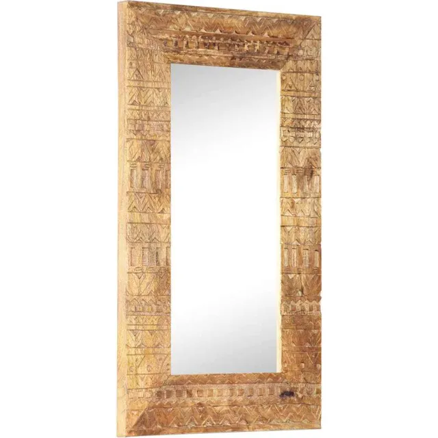 vidaXL Spiegel handgesneden 80x50x2,5 cm massief mangohout Bruin