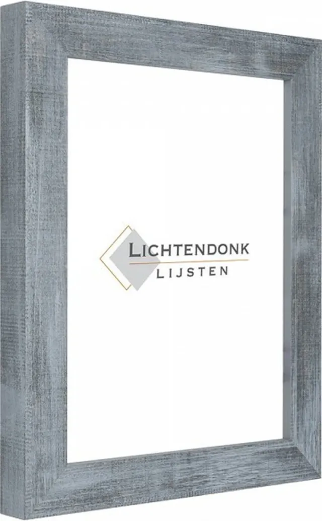 Lichtendonk Fotolijst Blauw - Houtlook - Fotomaat 15x15 - Ontspiegeld Glas - Art.nr. 55-549