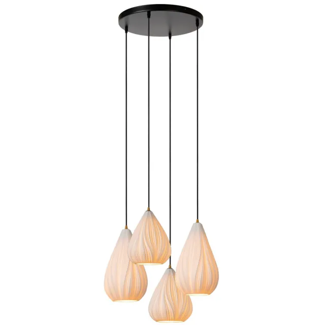 Lucide CINZIA - Hanglamp - Ø 55,5 cm - 4xE27 - Wit