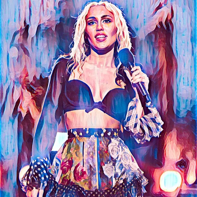Passion For Art Miley Cyrus 2 - Poster - 50 x 70 cm blauw