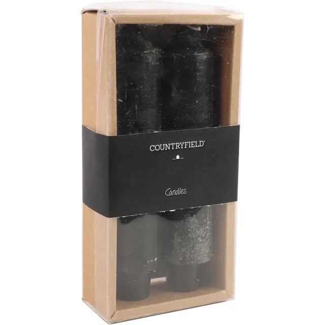 Countryfield Set van 2 kaarsen Countryfield 15,5cm | Zwart