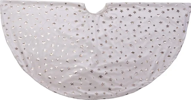 Anna's Collection Kerstboomrok/kerstboom kleed creme wit met sterren 120 cm - Kerstversiering - Kerstboom rok/rokken