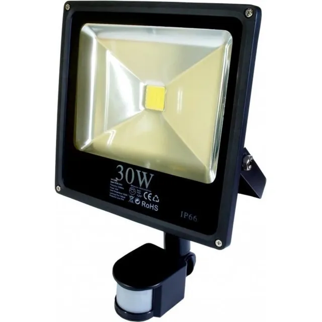 ABC-Led 30W PIR LED Schijnwerper warm wit 3000K Slim zwart