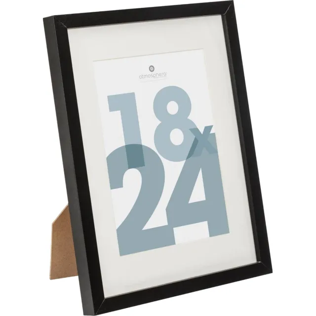 Atmosphera fotolijstje voor een foto van 18 x 24 cm - zwart - foto frame Manu - modern/strak ontwerp
