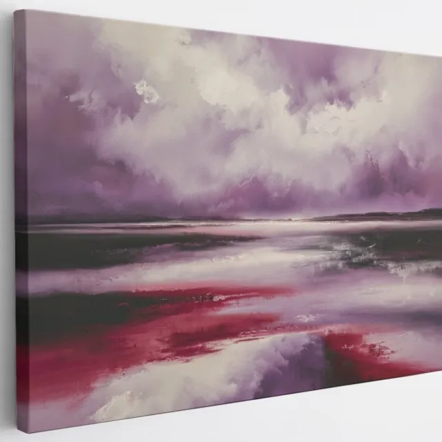 Saammp Canvas Schilderij - Landschap - Paars - Abstract - 150x100 - Foto op canvas - Wanddecoratie - Muurdecoratie Woonkamer - Slaapkamer decoratie - Canvas Print Multicolor