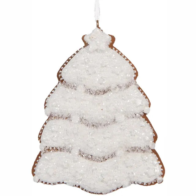 Clayre & Eef Kersthanger Kerstboom 8x1x10 cm Wit Kunststof
