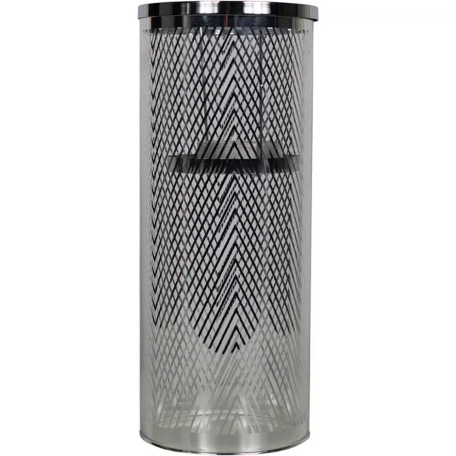 Mars & More Cilinder visgraat breed - windlicht glas zilver - 30 cm