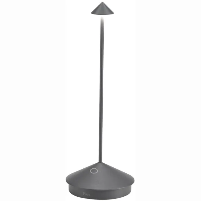 Zafferano Pina Pro LED tafellamp, donkergrijs, oplaadbaar en dimbaar, draadloos, Saffraan, 2200-2700-3000K, IP54, 12 uur batterijduur Grigio