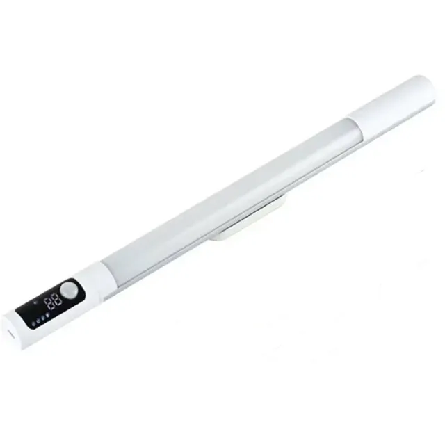 De Beste Gadgets Oplaadbare LED Light Bar – Dimbare - Kastverlichting met bewegingssensor - Onderbouw verlichting - keukenverlichting [Led Bar met Display - Wit]
