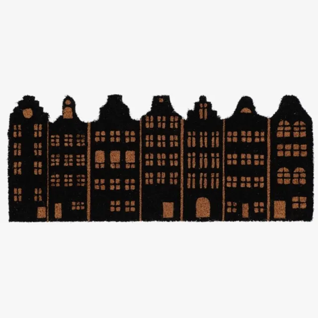 Esschert Design Grachtenpanden - Deurmat - Kokosmat naturel