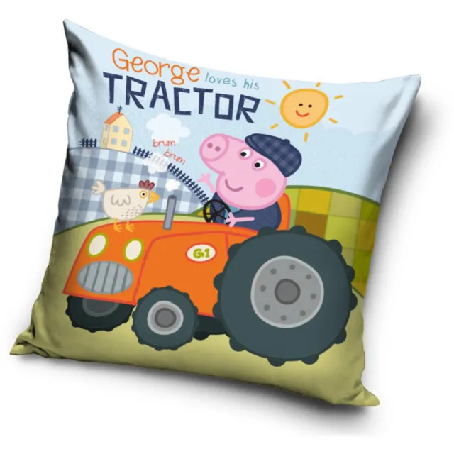 Peppa Pig George loves his Tractor - Sierkussen Kussen 40 x 40 cm (inclusief vulling met ritssluiting)