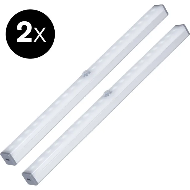 Sinji LED Lamp Bewegingssensor 2 – PACK – Kastverlichting/ Keukenverlichting op batterij – LED Kast verlichting Draadloos - 29.7 cm Wit