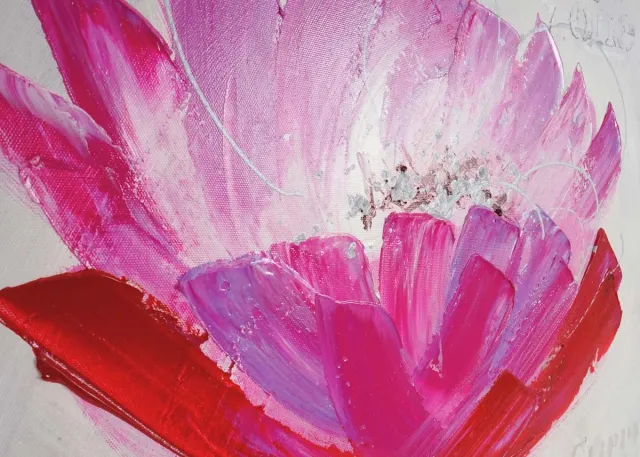 Cosmo Casa Olieverfschilderij - Orchidee - 100% Handgeschilderd - Muurschildering - Schilderij XL - 100x50cm Veelkleurig
