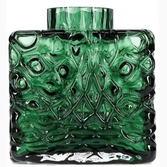 Fameilleur vaas 15x9xH16cm botanic groen Lior - glazen decoratieve bloemenvaas, voor bloemen, takken en droogbloemen, woondecoratie voor modern interieur, mooi als cadeau