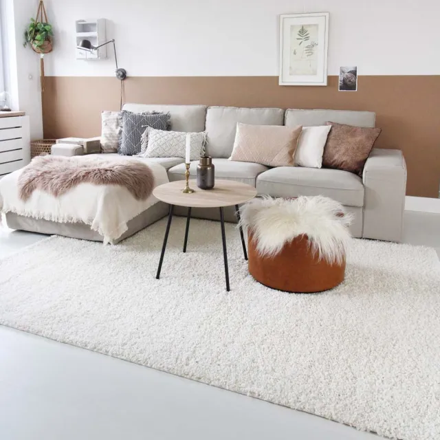 Tapeso Hoogpolige loper - Shaggy Trend crème 80x250