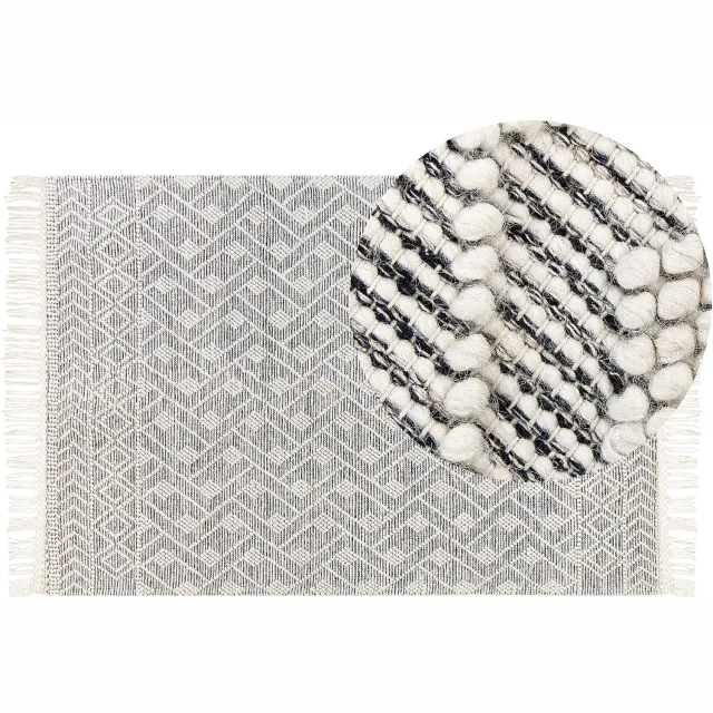Beliani KAVAK - Modern vloerkleed - Gebroken wit - Wol