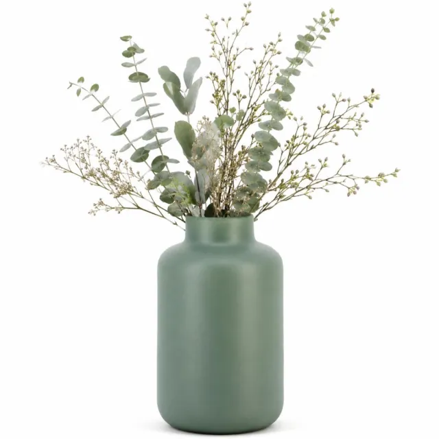 Floran Design bloemenvaas Santiago - groen - mat glas - 15 x 20 cm - glazen vazen