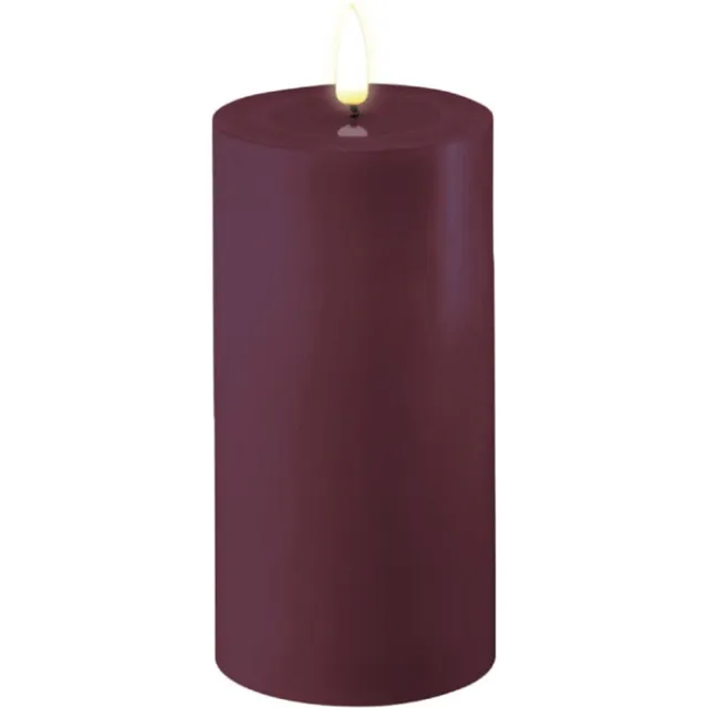 Deluxe Homeart LED CANDLE REAL FLAME VIOLET Ø7.5CM x 15CM