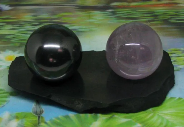 Alphasur Shungiet harmoniser bollen met amethist 50 mm purper