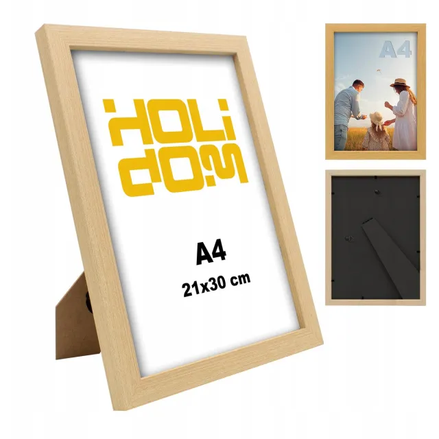 HoliDom Houten A4 Fotolijst 21x30cm - Staander & Hangend - Licht Hout