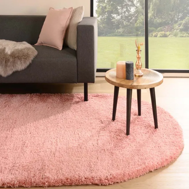 Tapeso Vloerkleed ovaal hoogpolig - Cozy Shaggy roze 200x300