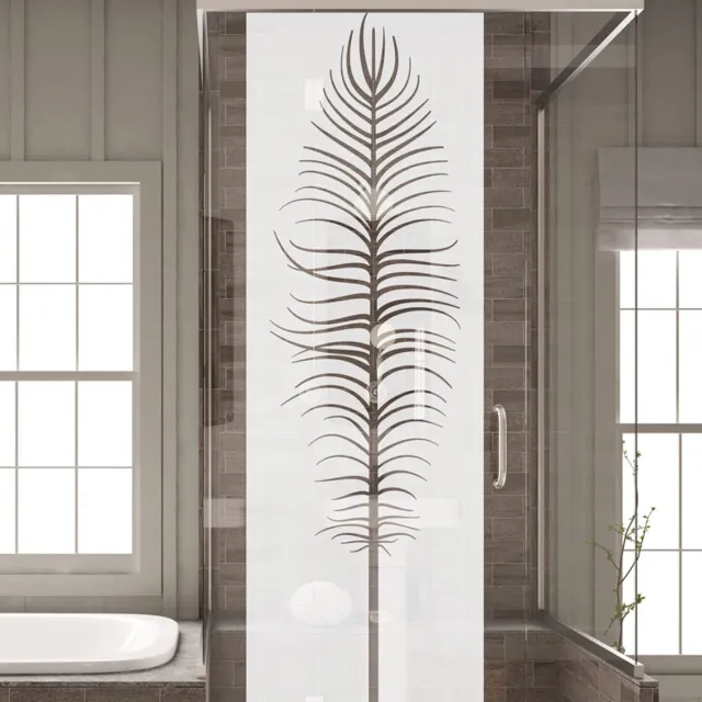 Ambiance Sticker Privacy raamfolie - Feather - Zelfklevende raamfolie voor ramen en douchedeuren - 150x45cm Bruin