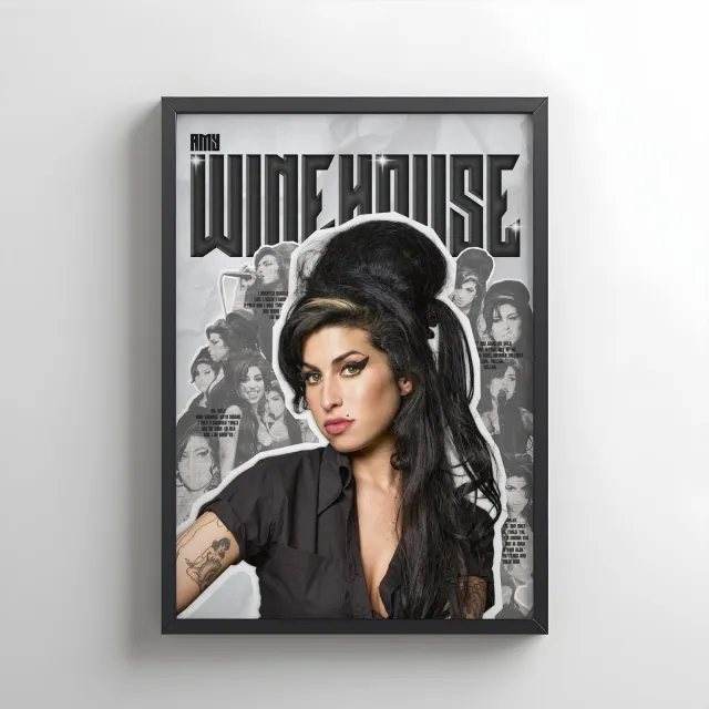 Lxry S.G.C Amy Winehouse poster zwart