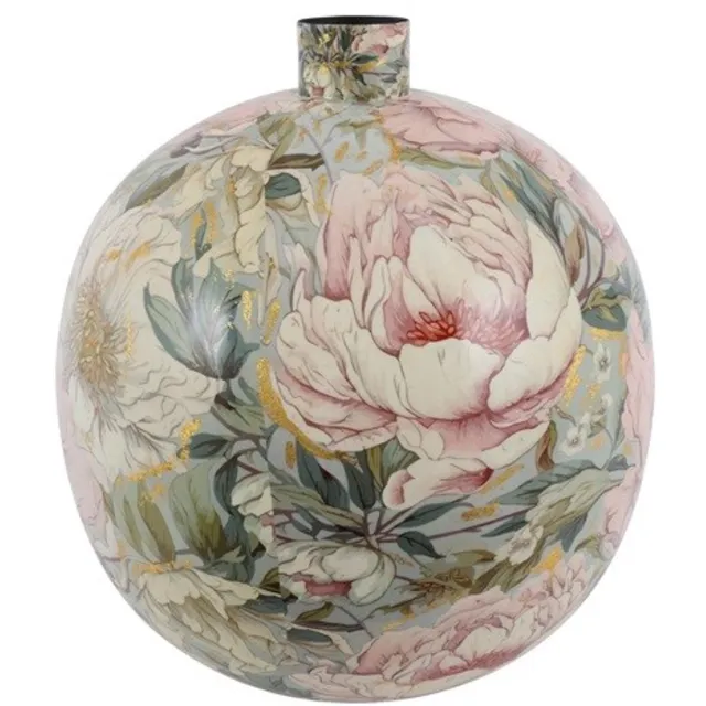 Countryfield Vaas Peony metaal L43B43H49CM roze/wit