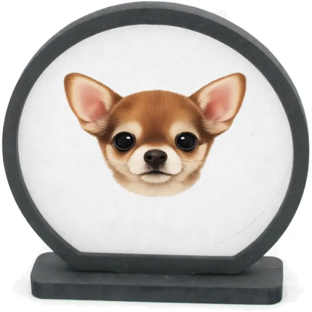 Mr Cadeautjes Houten fotolijst rond met MDF inleg - design Een klein, centraal portret van een nieuwsgierige kat met ro | cadeau Wit