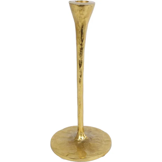 VAN MANEN Kandelaar "Aaron" L oud goud aluminium 11,5x11,5x26,5cm Goudkleurig