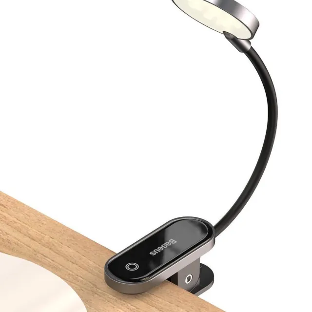 Baseus Mini Clip Lamp - Nachtlampje met Clipje - Aan uit knop met Touch - Verstelbaar & Oplaadbaar - Zwart
