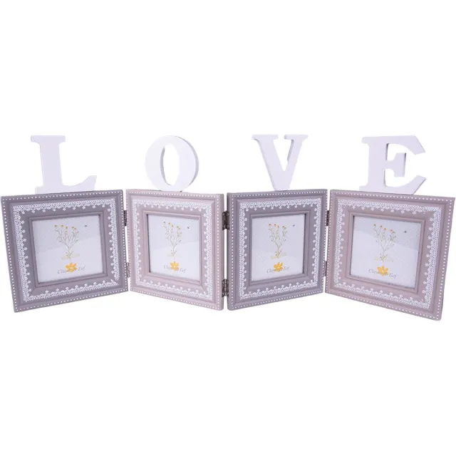 Clayre & Eef Fotolijst 10x10 cm Grijs Wit MDF