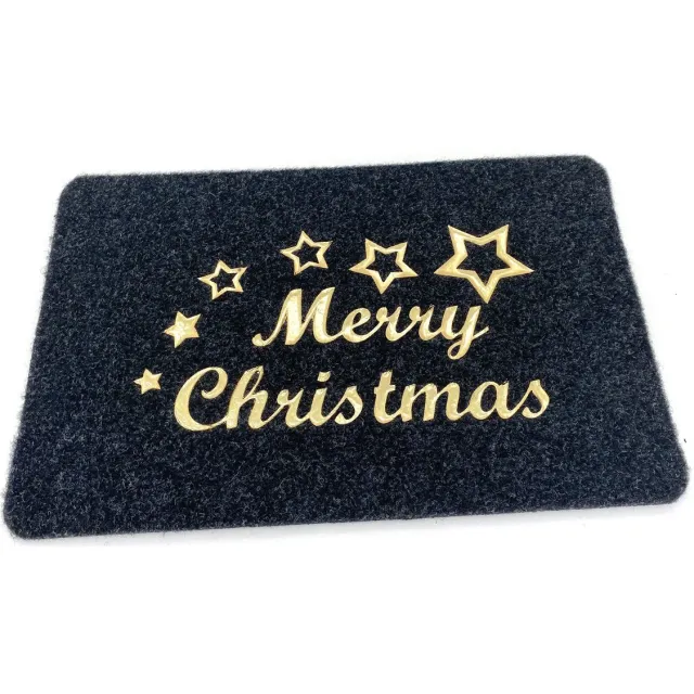 Timstor Deurmat Kerst Goud zwart met goud