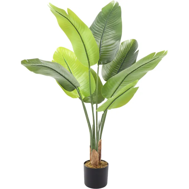 Kunstpalm Kunstplant Strelitzia - 110 cm - Kunst Kamerplant Groen - Real Touch Donkergroen