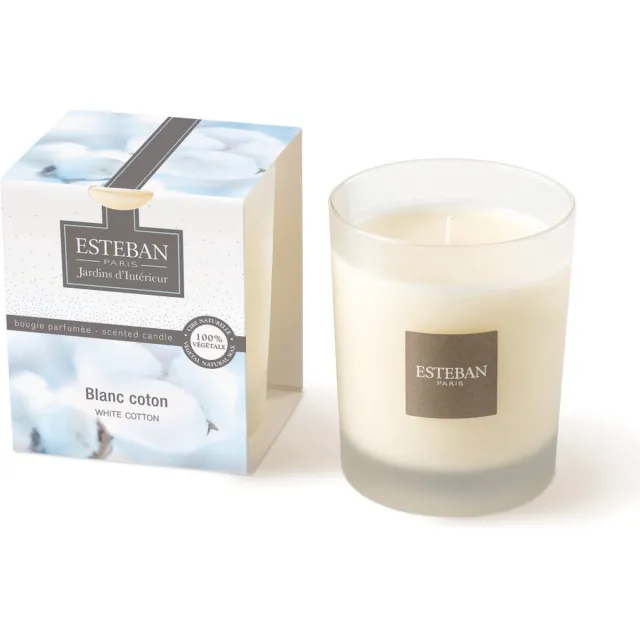 Esteban Blanc Coton Geurkaars 170g Wit
