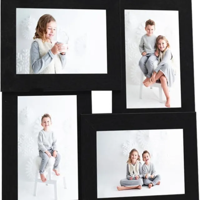 vidaXL Fotolijst - voor - 4x(10x15 - cm) - foto - MDF - zwart