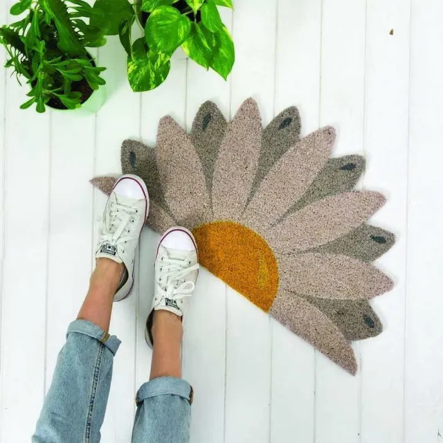 Fisura Deurmat Madeliefje - Daisy kokosvezel - H 40 x B 70 cm multicolor