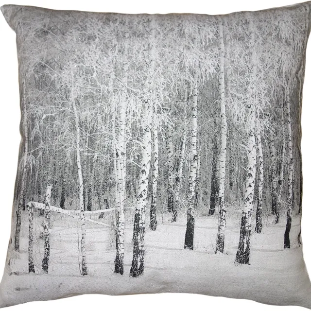 Clayre & Eef Kussenhoes 45x45 cm Grijs Polyester Boom Sierkussenhoes